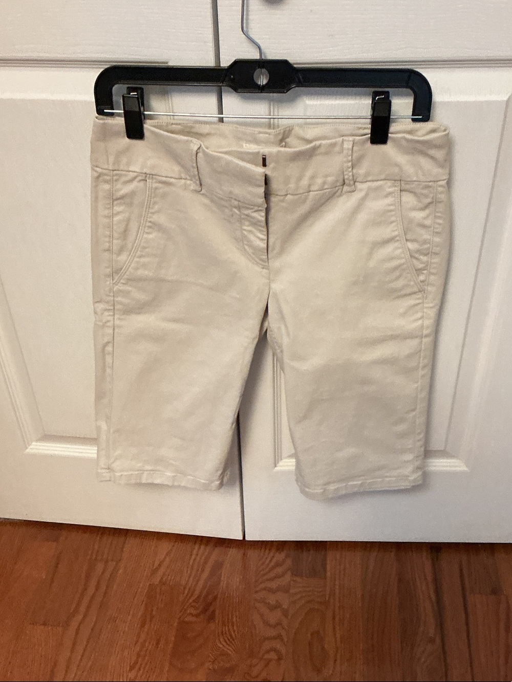 LOFT Cream Tailored Bermuda Shorts